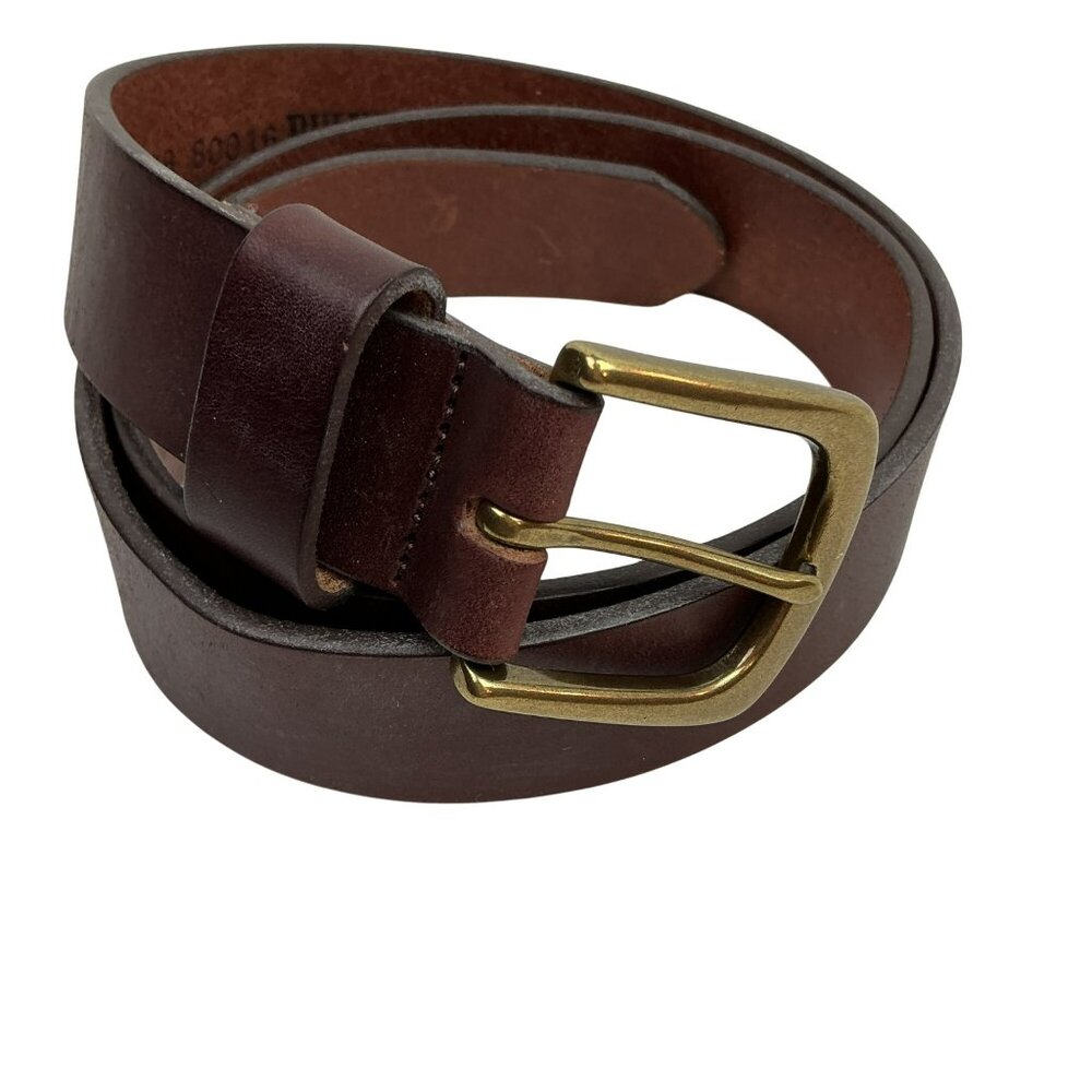 Duluth Trading Co Genuine Leather Work Belt 80016 Mens 38 Brown With Vintage Bra
